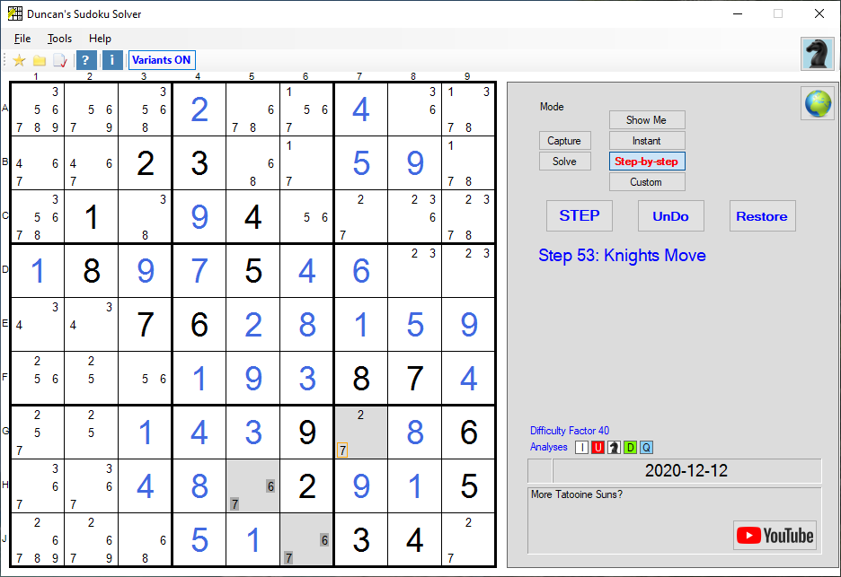 Duncan's SuDoku Solver